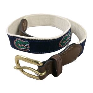Campus Classics Florida Gators Belt Canvas Webbing Navy Blue Brass Buckle USA